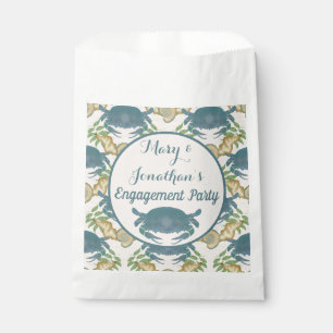 Crab Feast-Watercolor Blue Crabs, Engagement  Favour Bag