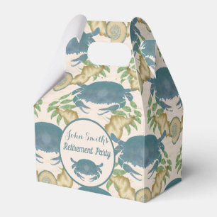 Crab Feast-Watercolor Blue Crabs, Retirement Favor Box