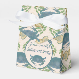 Crab Feast-Watercolor Blue Crabs, Retirement Favor Box