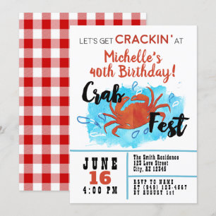 Crab Fest Boil Nautique Invitation d'anniversaire