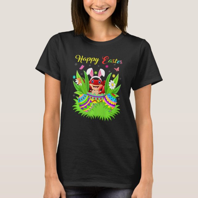 Crab Fish  Floral Easter Egg Funny Crab Easter T-Shirt (Front)