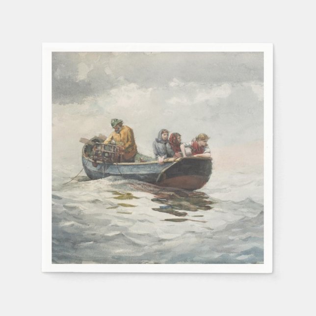 Crab Fishing (by Winslow Homer) Napkin (Front)