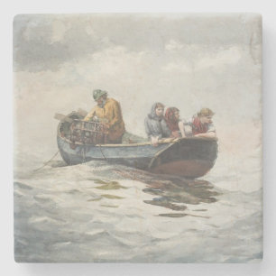 Crab Fishing (by Winslow Homer) Stone Coaster