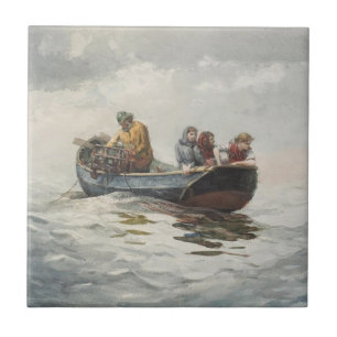 Crab Fishing (by Winslow Homer) Tile