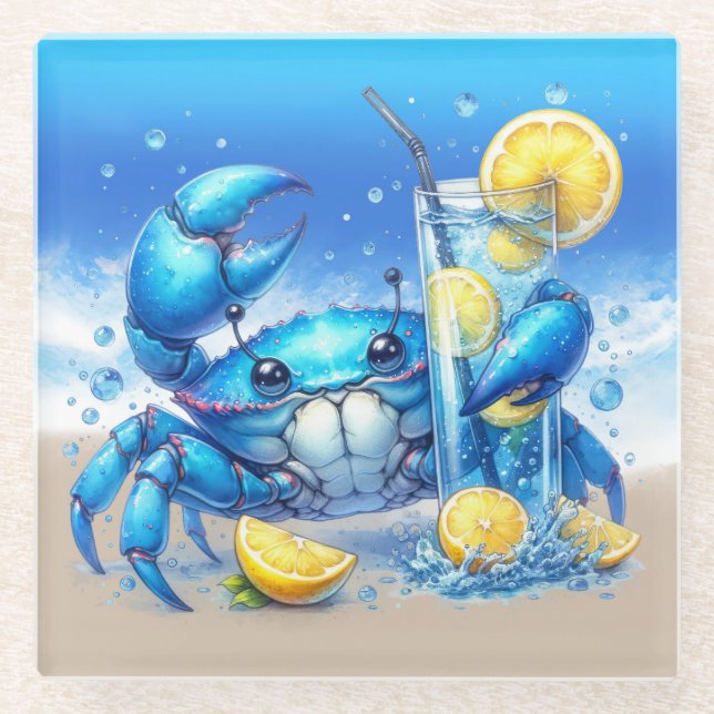 Crab Glass Coaster (Front)