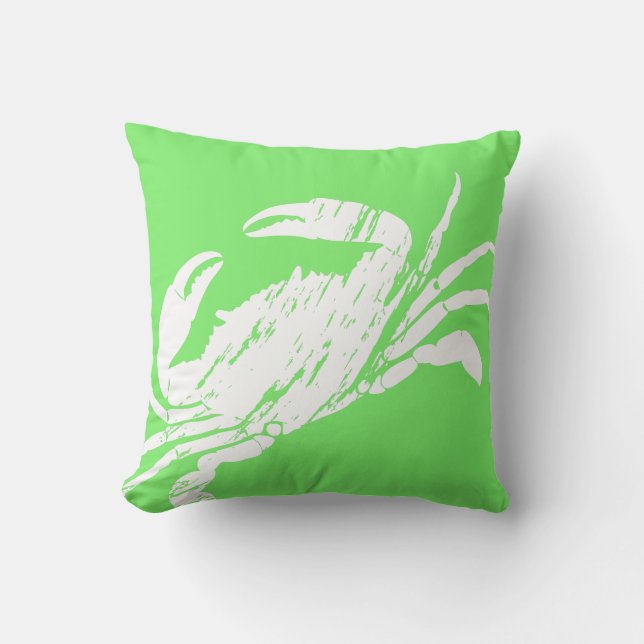 Crab Graphic Print Throw Pillow (Front)