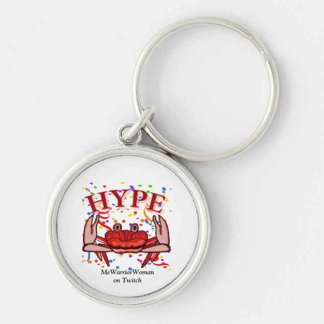 Crab Hype,  MeWarriorWoman on Twitch Keychain (Front)