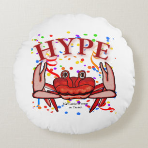 Crab Hype,  MeWarriorWoman on Twitch Round Pillow