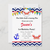Crab illustration invitation