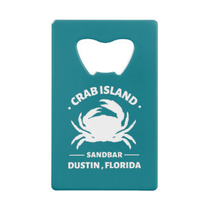 crab island sandbar Dustin Florida Credit Card Bottle Opener