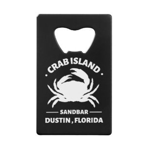 crab island sandbar florida credit card bottle opener