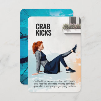 Crab Kicks Fitness Card with Blue Backing
