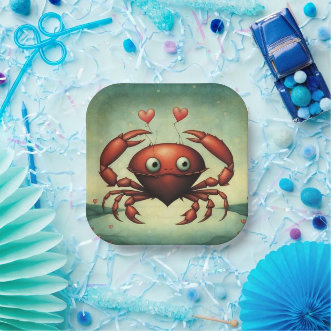 Crab Love Paper Plate (Party)