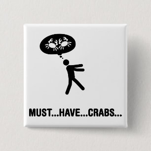 Crab Lover 2 Inch Square Button
