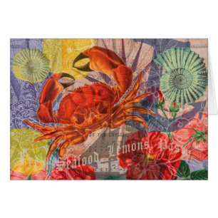 Crab Nautical Beach Seafood Art
