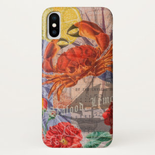 Crab Nautical Beach Seafood Art Case-Mate iPhone Case