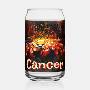 Crab Nautical Coastal Beach Cancer Personalized Can Glass