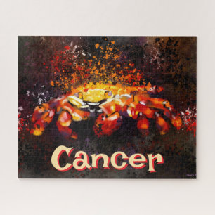 Crab Nautical Coastal Beach Cancer Personalized Jigsaw Puzzle