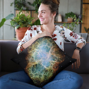 Crab Nebula Galaxy Sky Abstract Throw Pillow