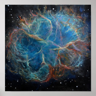 Crab Nebula Space Art Painting Poster