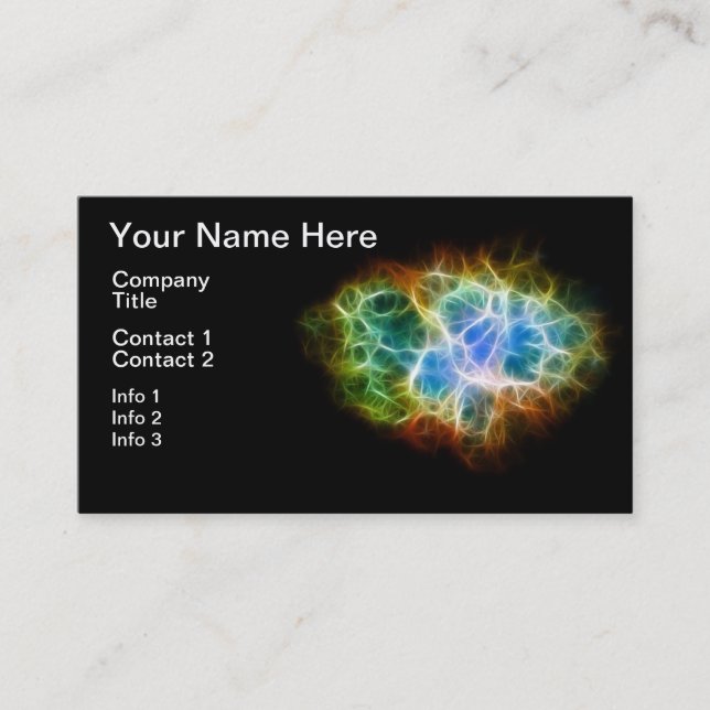 Crab Nebula Star Space Cloud Business Card (Front)
