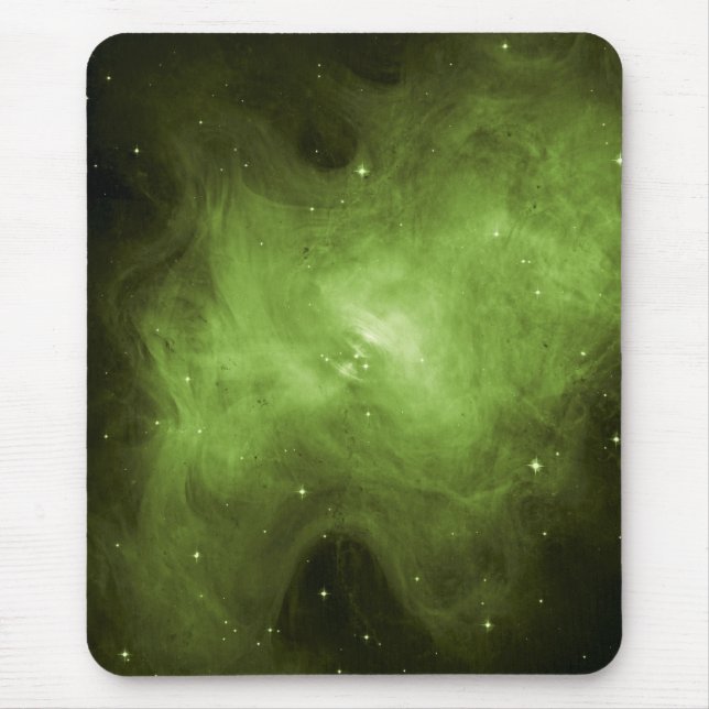 Crab Nebula, Supernova Remnant, Green Light Mouse Pad (Front)