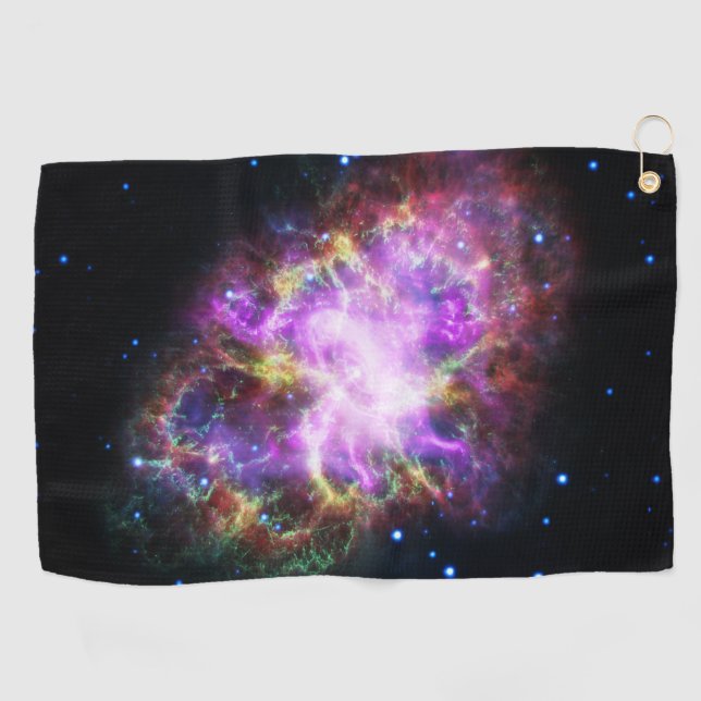 Crab Nebula Supernova Remnant Hubble Composite Golf Towel (Horizontal)