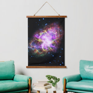 Crab Nebula Supernova Remnant Hubble Composite Hanging Tapestry