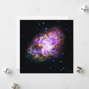 Crab Nebula Supernova Remnant Hubble Composite Holiday Card
