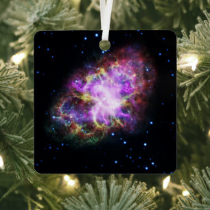 Crab Nebula Supernova Remnant Hubble Composite Metal Ornament