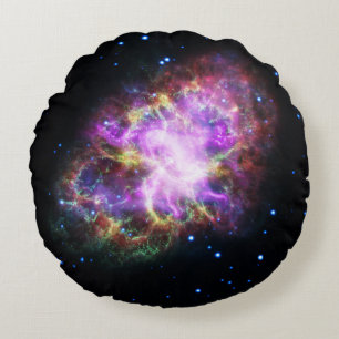 Crab Nebula Supernova Remnant Hubble Composite Round Pillow