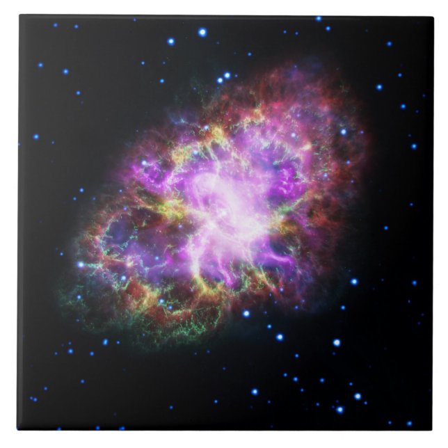 Crab Nebula Supernova Remnant Hubble Composite Tile (Front)