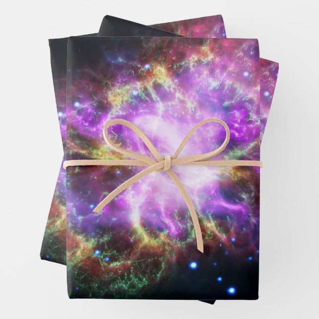 Crab Nebula Supernova Remnant Hubble Composite Wrapping Paper Sheet (In situ)
