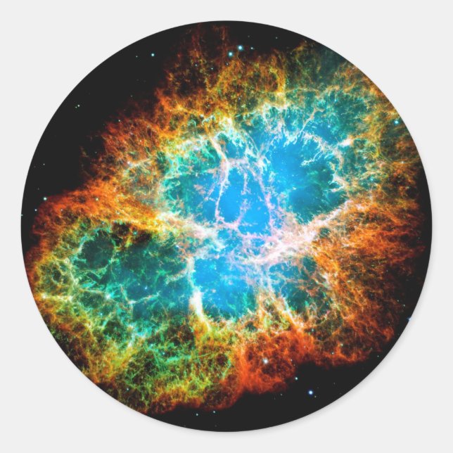 Crab Nebula Supernova Remnant Hubble Space Photo Classic Round Sticker (Front)