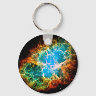 Crab Nebula Supernova Remnant Hubble Space Photo Keychain