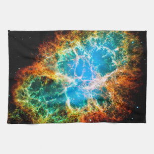 Crab Nebula Supernova Remnant Hubble Space Photo Kitchen Towel