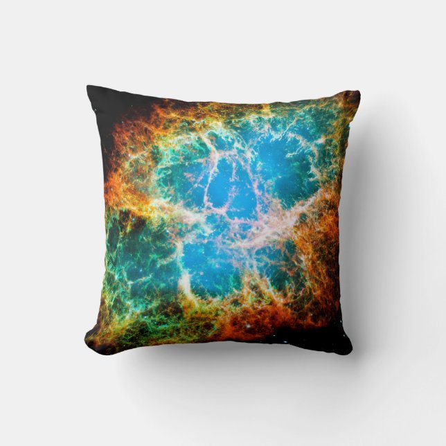 Crab Nebula Supernova Remnant Hubble Space Photo Throw Pillow (Front)