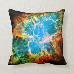Crab Nebula Supernova Remnant Hubble Space Photo Throw Pillow