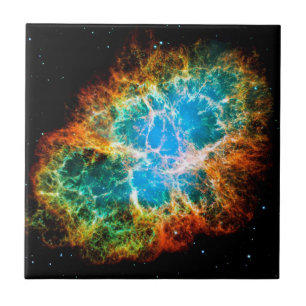Crab Nebula Supernova Remnant Hubble Space Photo Tile