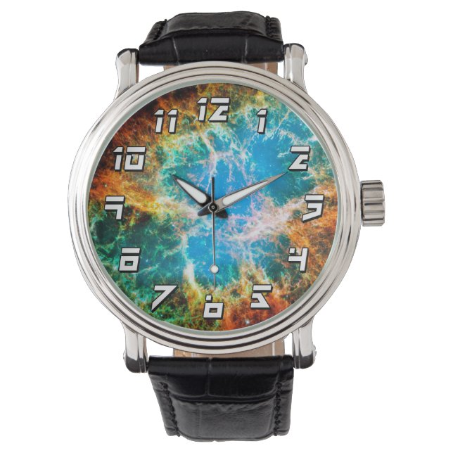 Crab Nebula Supernova Remnant Hubble Space Photo Watch (Front)