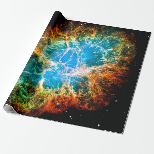 Crab Nebula Supernova Remnant Hubble Space Photo Wrapping Paper (Unrolled)