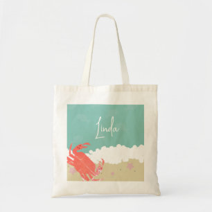 Crab Ocean Beach Sand Waves Sea Creature Tote Bag
