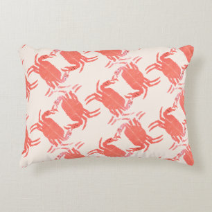 Crab Ocean Beach Sea Creature Pattern     Accent Pillow