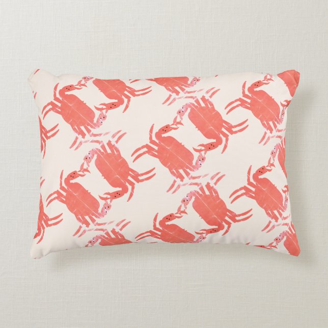 Crab Ocean Beach Sea Creature Pattern     Accent Pillow (Front)