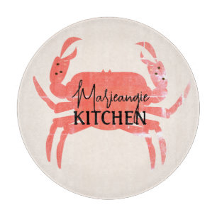 Crab Ocean Beach Sea Crustacean Circular Cutting Board