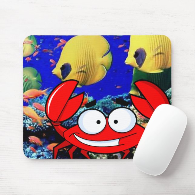 Crab Ocean Fish Mouse Pad! Mouse Pad (With Mouse)