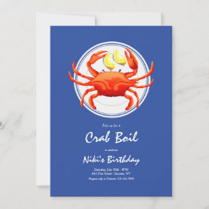 Crab on a Plate Invitation