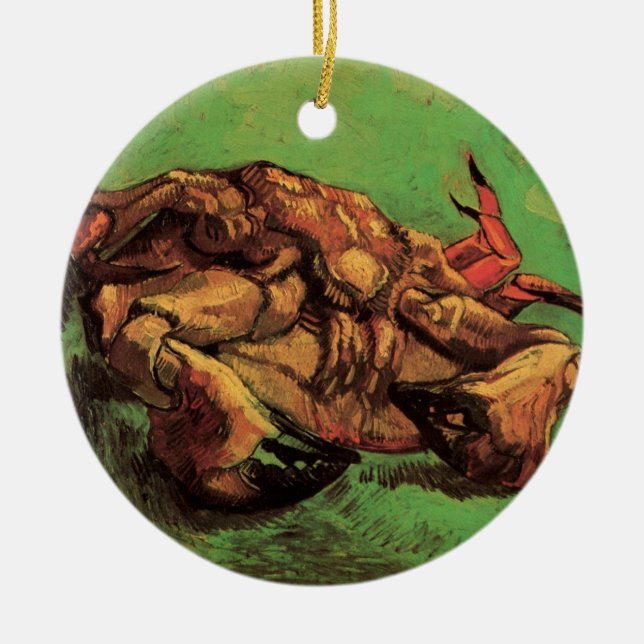 Crab on Its Back by Vincent van Gogh Ceramic Ornament (Front)