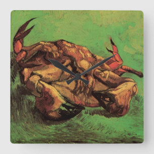 Crab on Its Back by Vincent van Gogh Square Wall Clock
