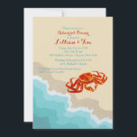 Crab on the Shore Invitation<br><div class="desc">A red crab crawls along the surf's edge in this delightful invitation. Perfect of any summer-theme celebration. The card is easy to customize with your wording, font, font colour, paper shape options and choice of six paper types. Not exactly what you're looking for? All our products can be custom designed...</div>